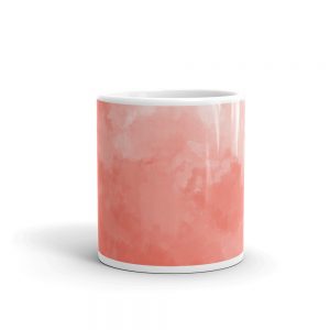 light coral watercolor mug