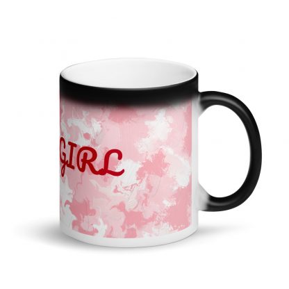 Its a girl Matte Black Magic Mug - Image 2